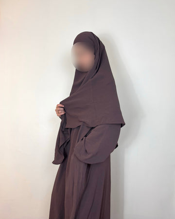 muted plum abaya