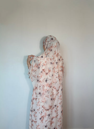 peach blossom abaya set