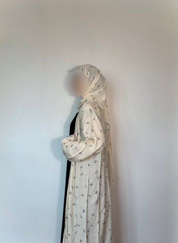 noir baby floral abaya set
