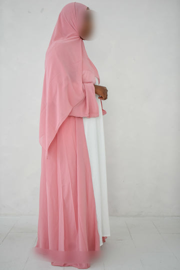 baby pink abaya set