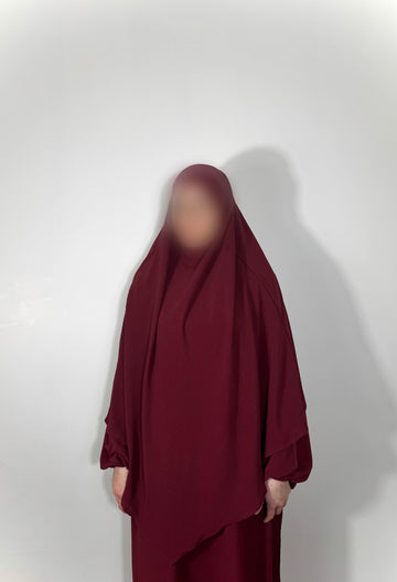 maroon khimar & abaya set