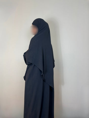 steel blue abaya