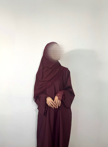 mulberry lace closed abaya