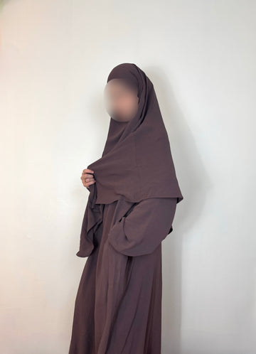 muted plum abaya