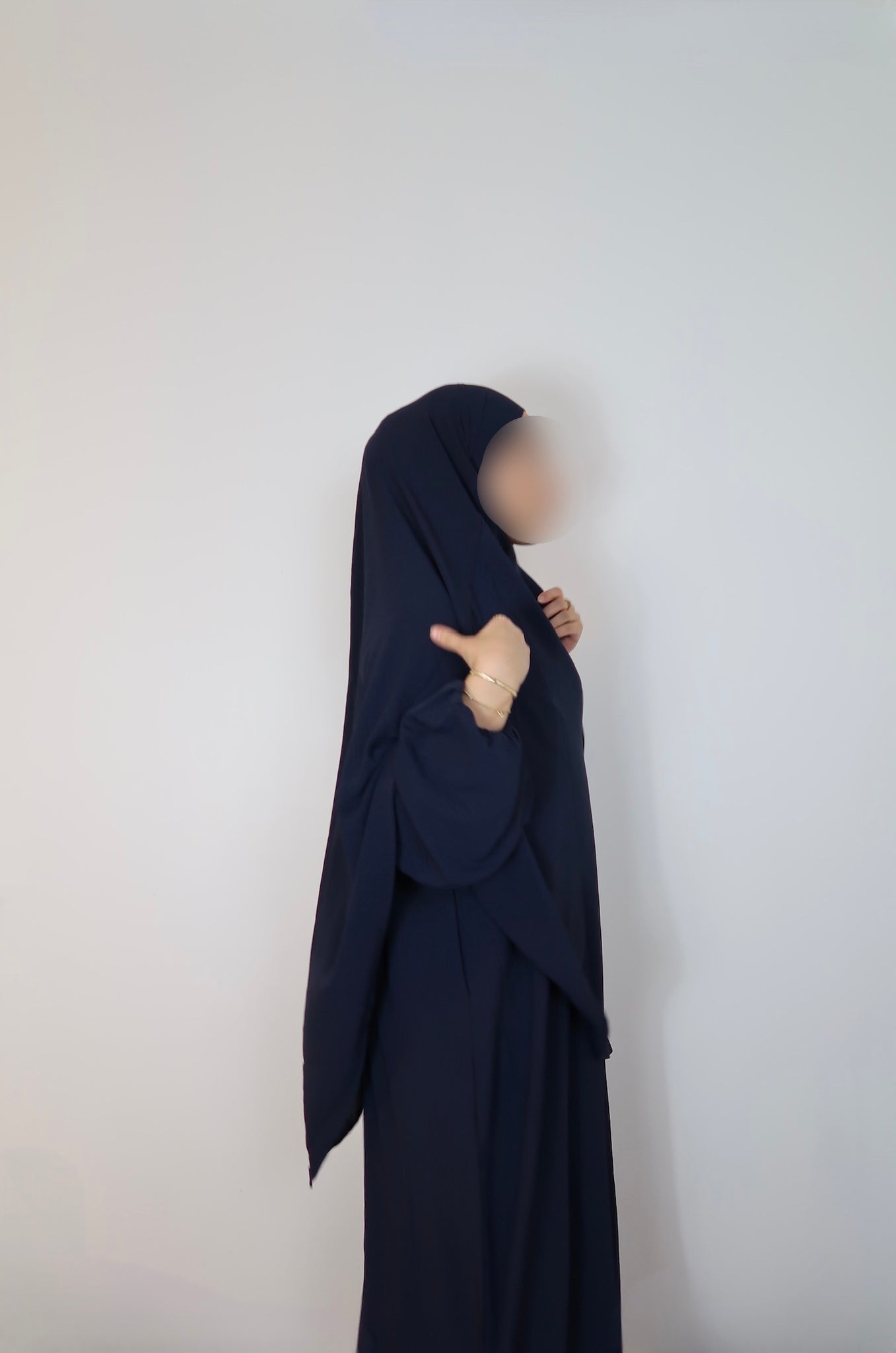 navy blue khimar & abaya set