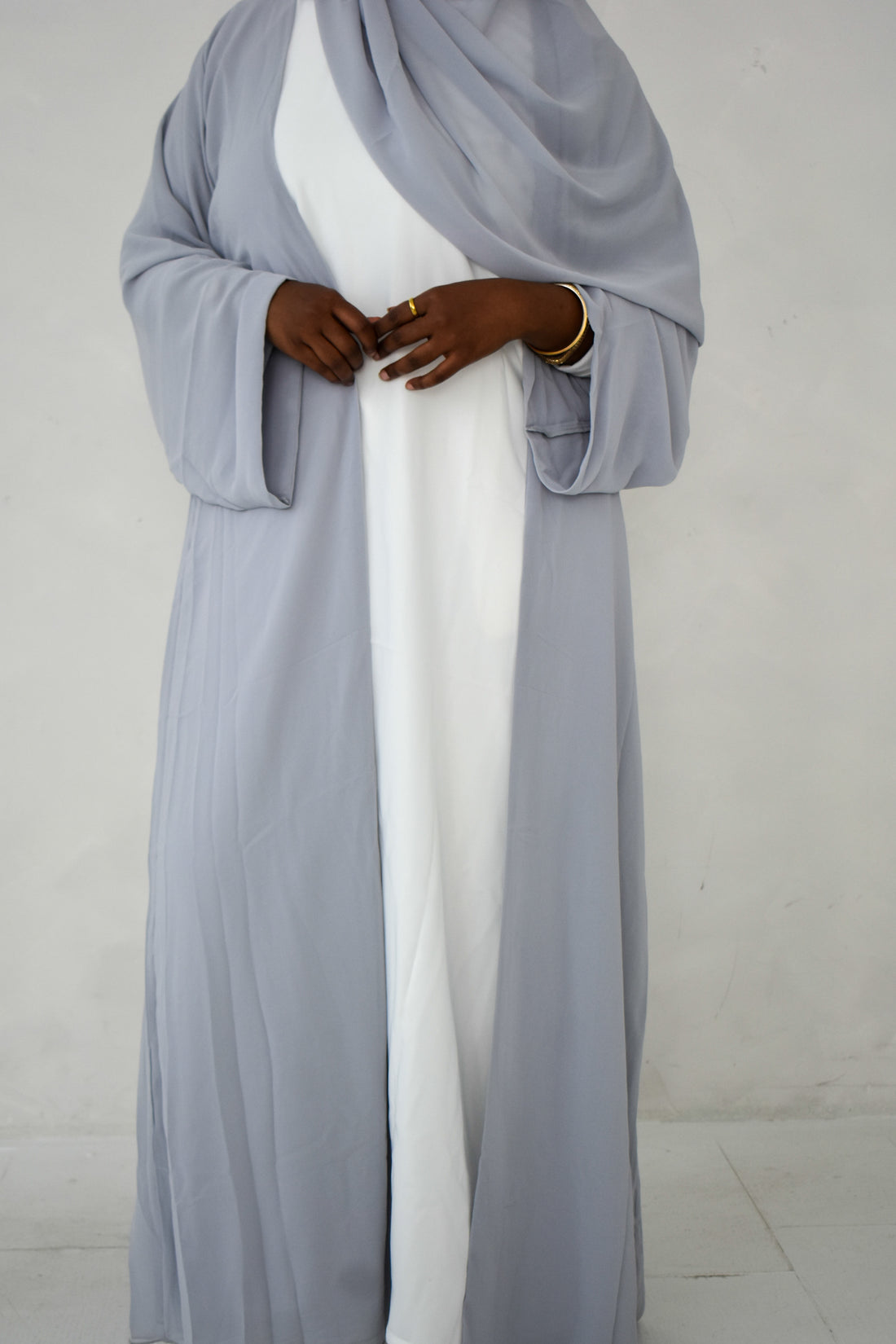 dusk blue abaya set