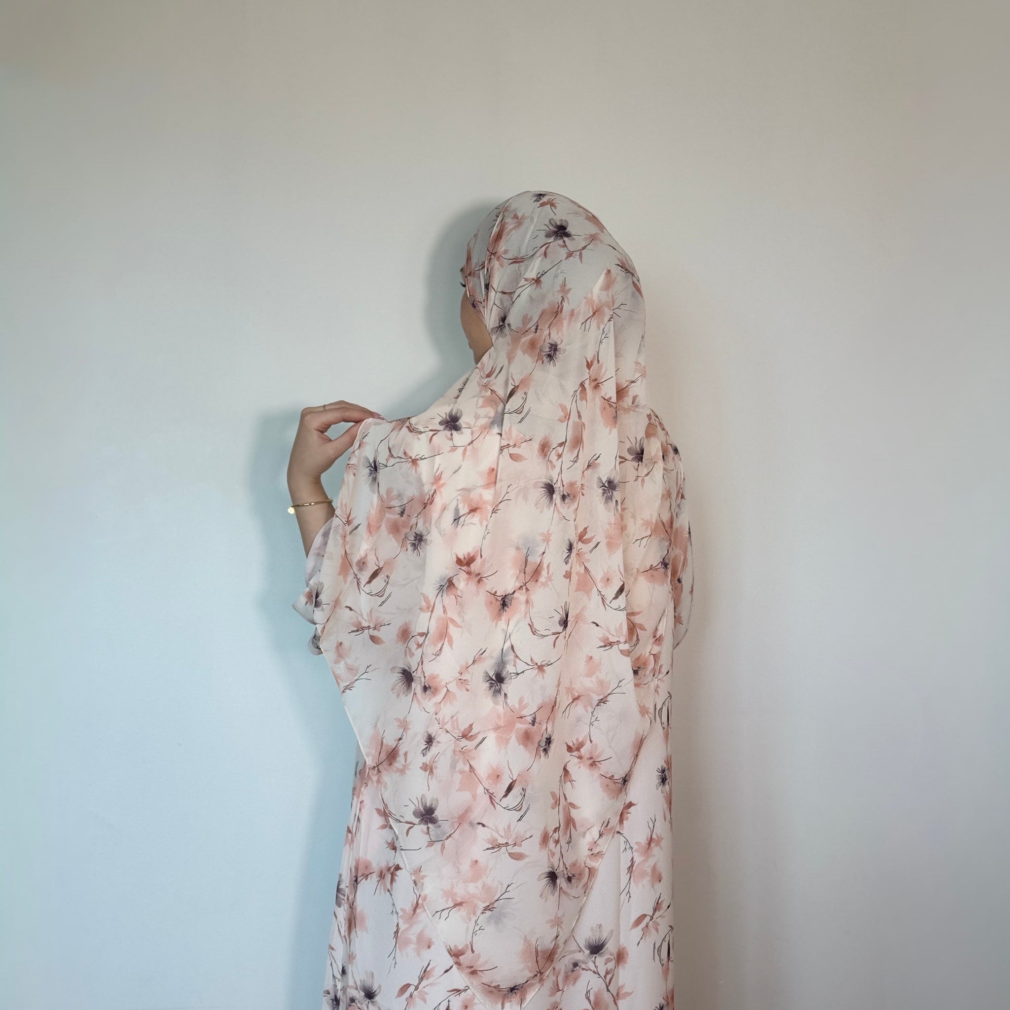peach blossom abaya set