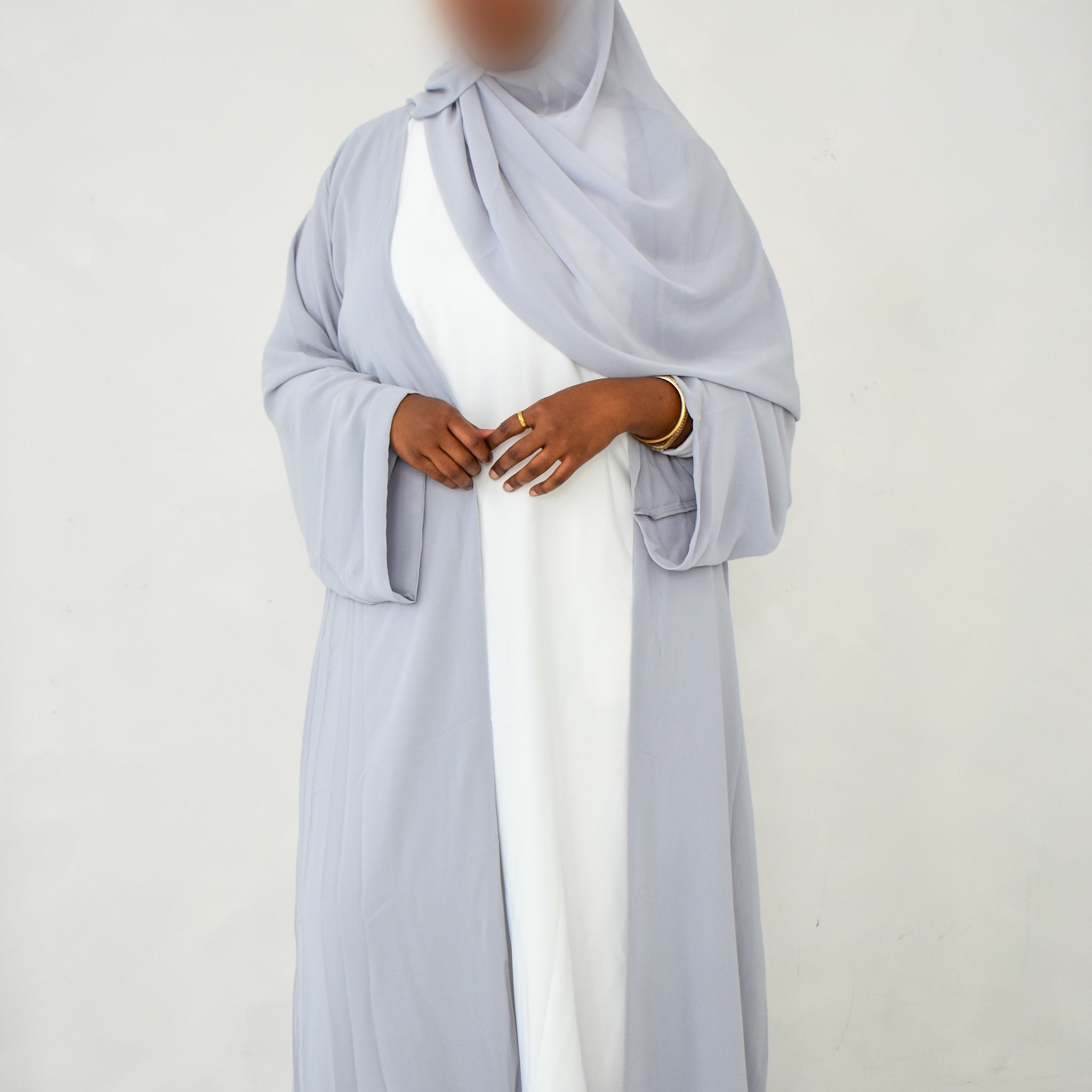 dusk blue abaya set