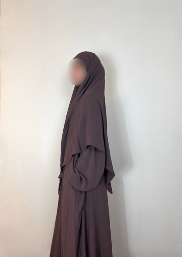 muted plum khimar & abaya set