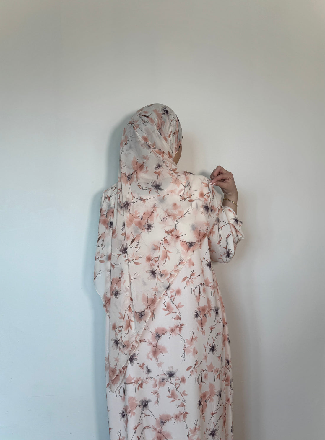 peach blossom abaya set