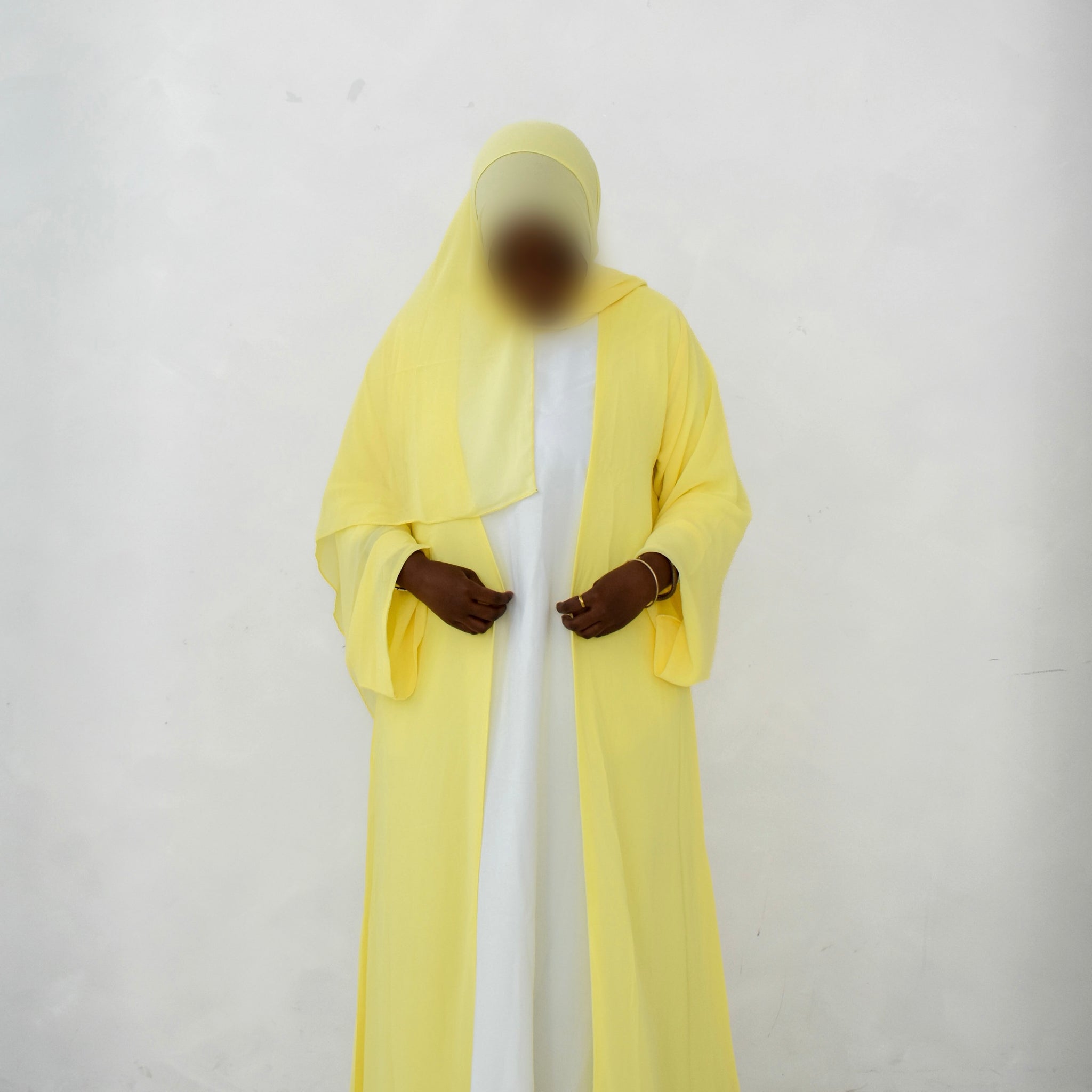 butter yellow abaya set