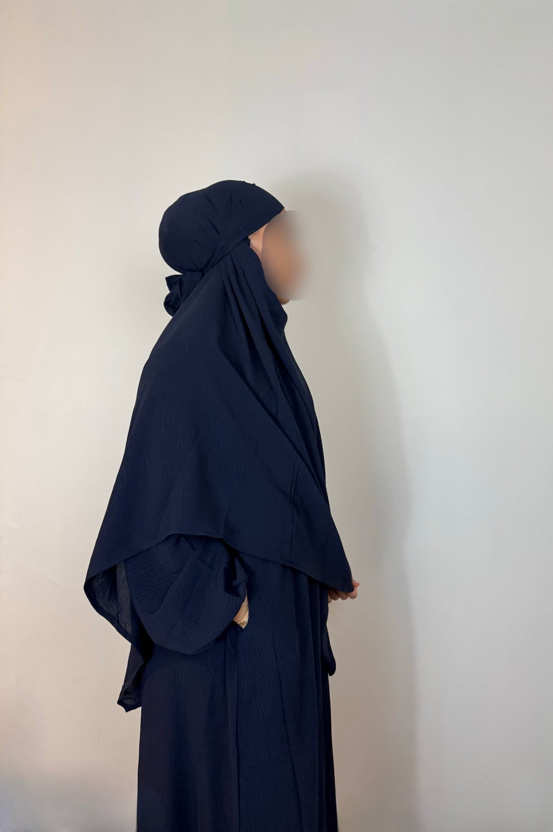 navy blue khimar & abaya set