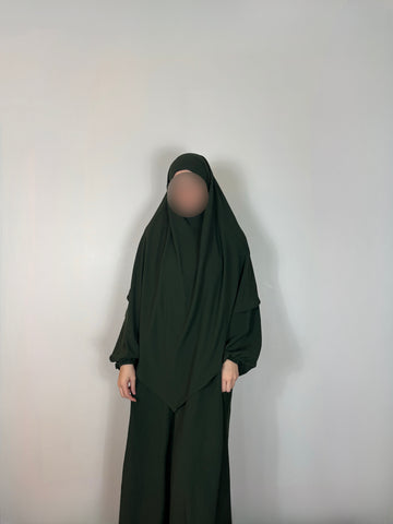 ensemble abaya et khimar olive discret