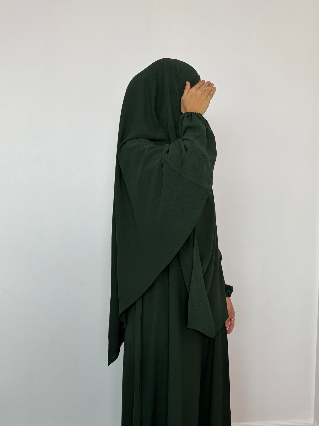 winter green abaya & khimar set