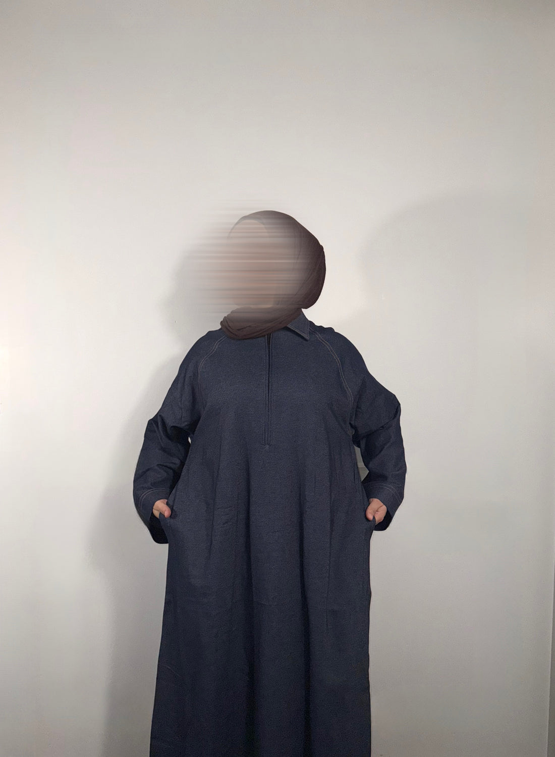 blue denim abaya