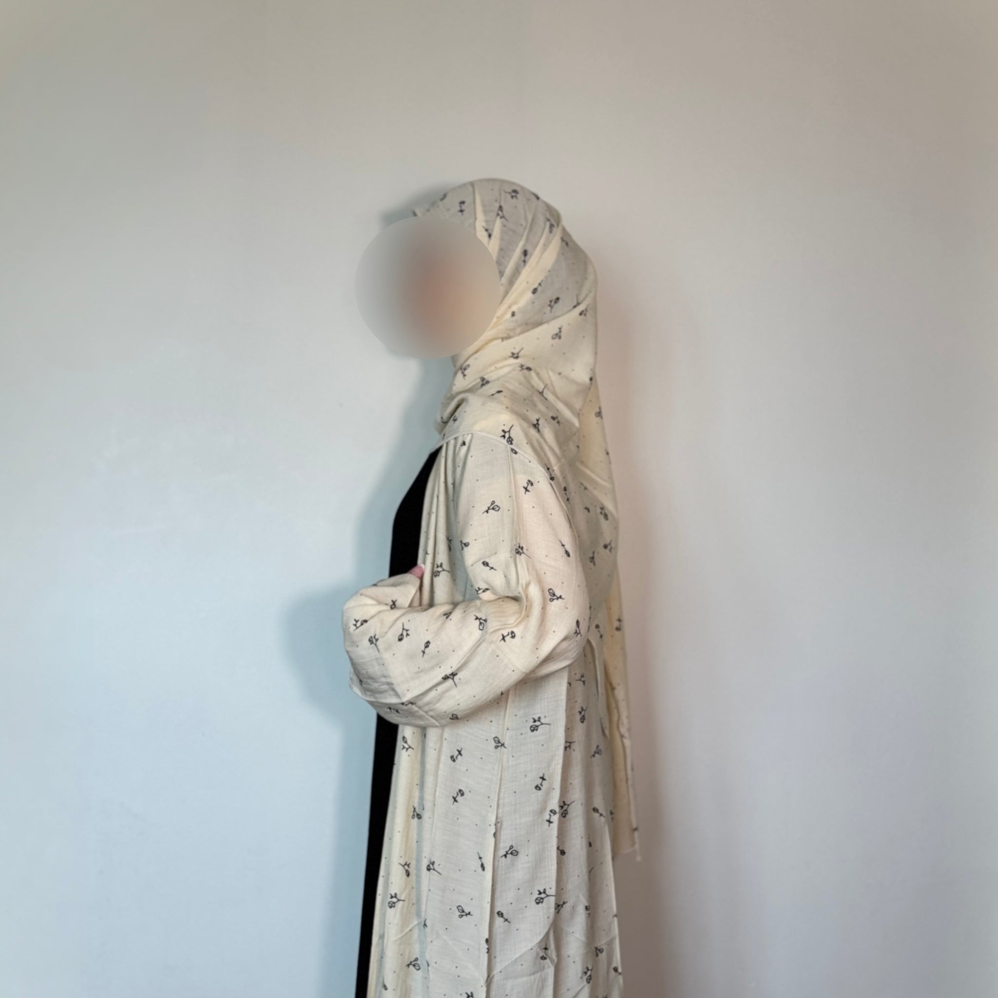 noir baby floral abaya set