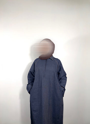 blue denim abaya