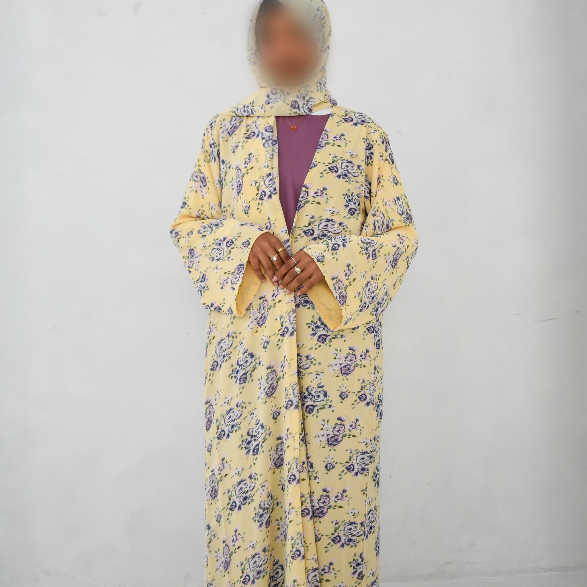 lavender butter abaya set