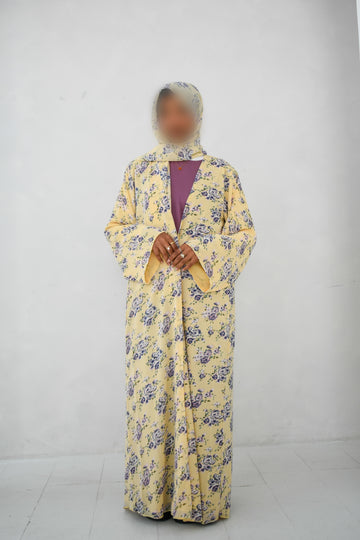 lavender butter abaya set