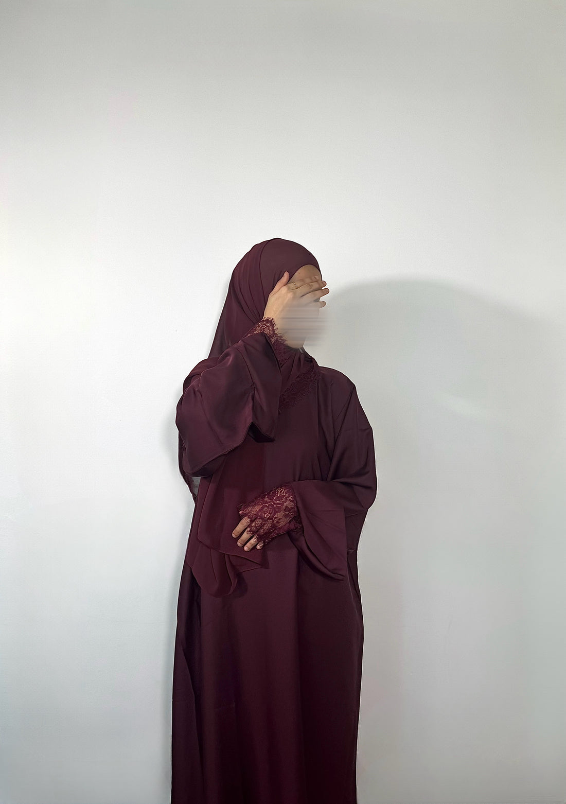 mulberry lace closed abaya