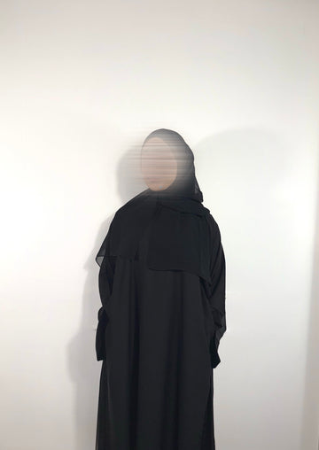 onyx open abaya set
