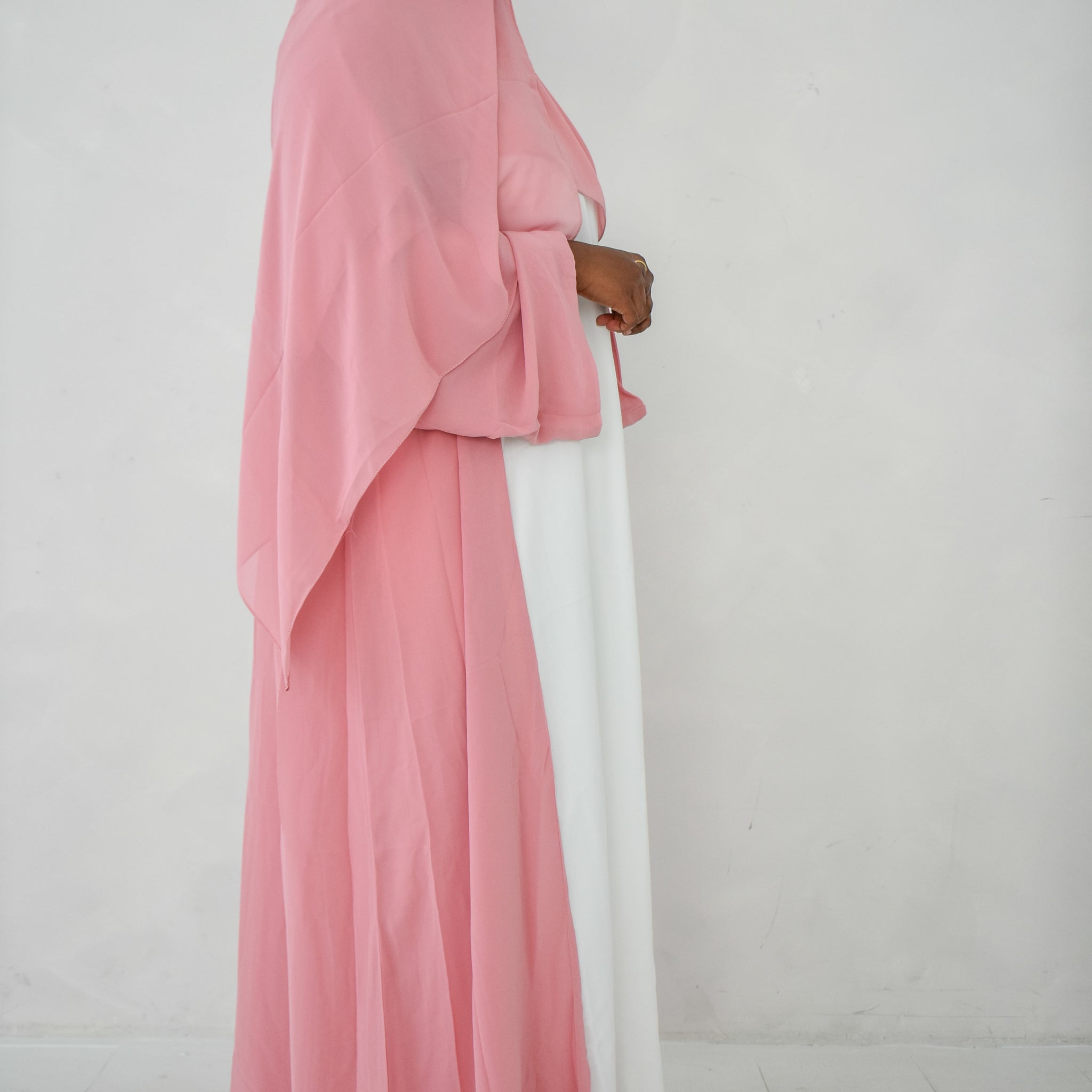 baby pink abaya set