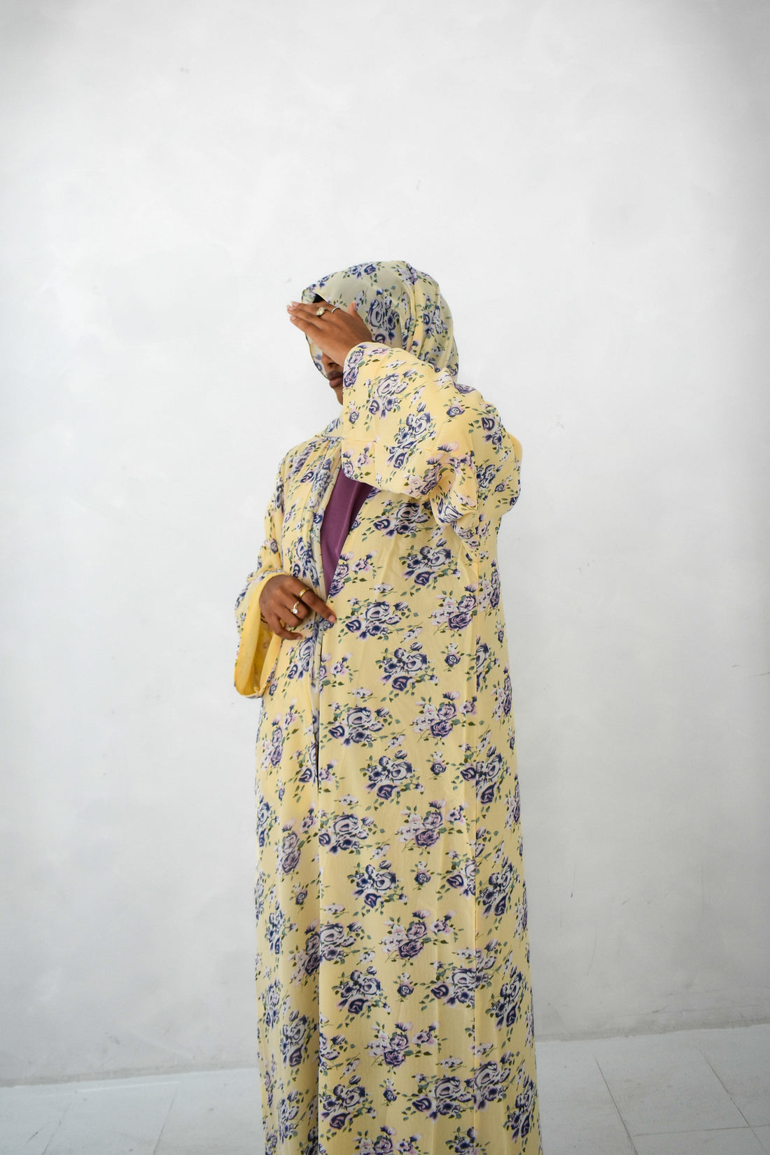 lavender butter abaya set
