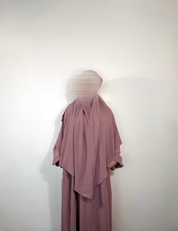 dusty blush khimar & abaya set